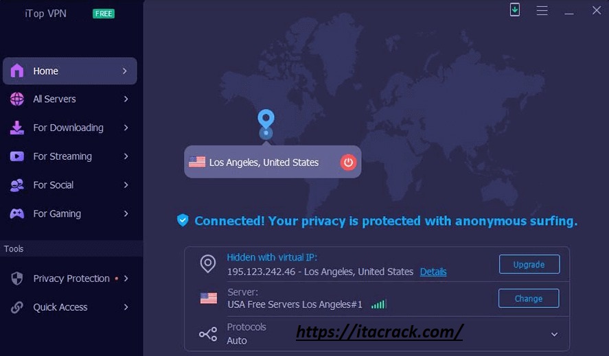iTop VPN 6.2.2 Crack Ita Plus Serial Key Gratis Italiano 2024 Screenshot